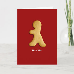 Gingerbread Man "Bite Me" Card Feestdagen Kaart