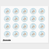 Gingerbread Man Blue Christmas Boy Baby shower Ronde Sticker (Vel)