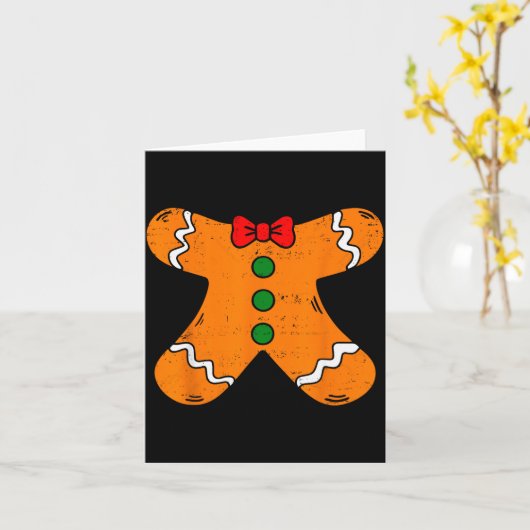 Gingerbread Man Body Costume For Halloween Or Chri Kaart (Gele Bloem)