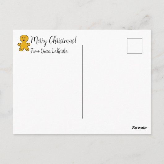 Gingerbread Man Border around Cat Briefkaart (Achterkant)