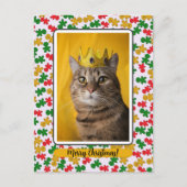 Gingerbread Man Border around Cat Briefkaart (Voorkant)