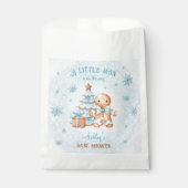 Gingerbread Man Boy Blue Christmas Baby shower Bedankzakje (Voorkant)