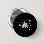 Gingerbread Man Boy Blue Christmas Baby Shower  Ronde Button 5,7 Cm (Voorkant /achterkant)