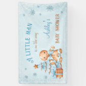 Gingerbread Man Boy Blue Christmas Baby shower Spandoek (Verticaal)