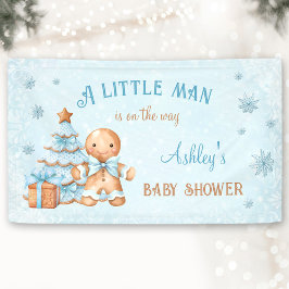 Gingerbread Man Boy Blue Christmas Baby shower Spandoek