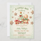 Gingerbread Man Boy Classic Christmas Baby shower Kaart (Voorkant)