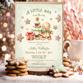 Gingerbread Man Boy Classic Christmas Baby shower Kaart