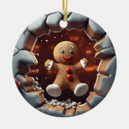 Gingerbread Man Breakout, Kerstmis Keramisch Ornament