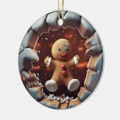 Gingerbread Man Breakout, Kerstmis Keramisch Ornament (Links)