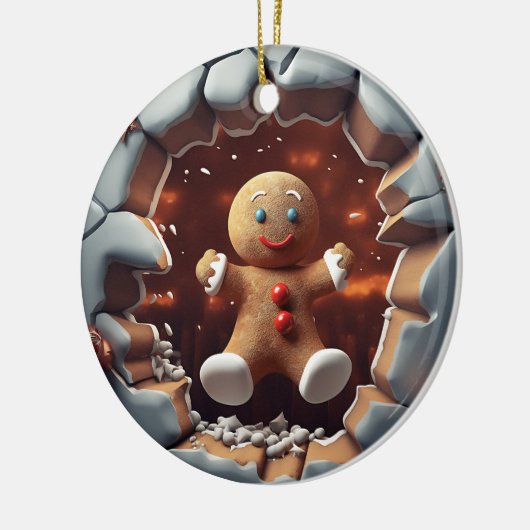 Gingerbread Man Breakout, Kerstmis Keramisch Ornament (Links)