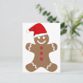 Gingerbread Man briefkaart Santa reideer slee (Staand voorkant)