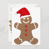 Gingerbread Man briefkaart Santa reideer slee (Voorkant / Achterkant)