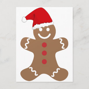 Gingerbread Man briefkaart Santa reideer slee