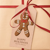 Gingerbread Man Bruine Kerst Cadeaulabel