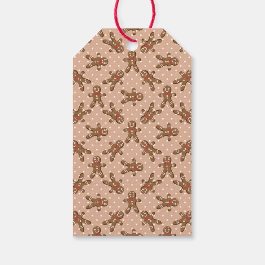 Gingerbread Man Bruine Kerst Cadeaulabel (Achterkant)