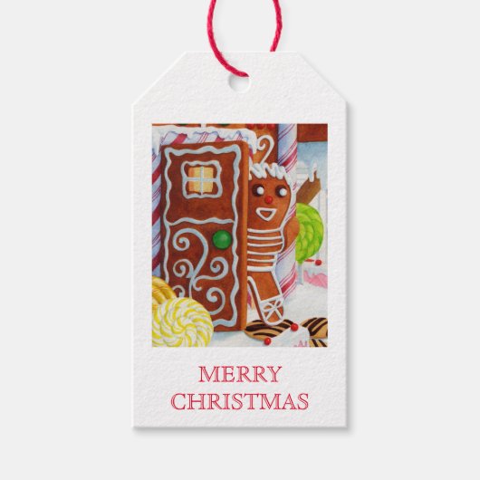 GINGERBREAD MAN Cadeau Labels Cadeaulabel (Voorkant)