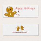 Gingerbread Man Cadeau Labels Mini Visitekaartjes (Voorkant /achterkant)