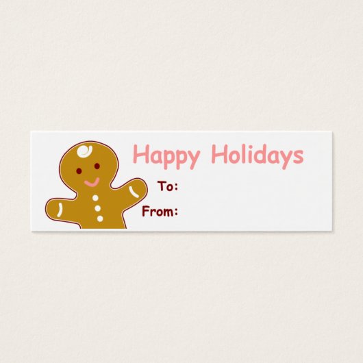 Gingerbread Man Cadeau Labels Mini Visitekaartjes (Voorkant)