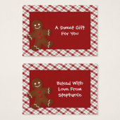 Gingerbread Man Cadeau Labels Visitekaartje (Voorkant /achterkant)