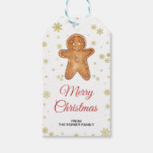 Gingerbread Man Cadeaubijslab | Kerstfeest Partij  Cadeaulabel (Voorkant)