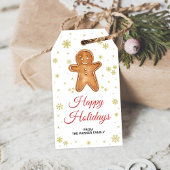 Gingerbread Man Cadeaubijslabbetjes | Feestelijke Cadeaulabel