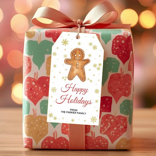 Gingerbread Man Cadeaubijslabjes | Feestelijk Kado Cadeaulabel