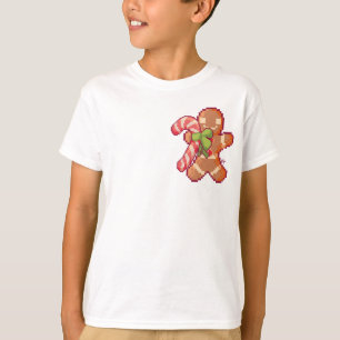 GingerBread man, candy camera, Pixel Art  T-shirt