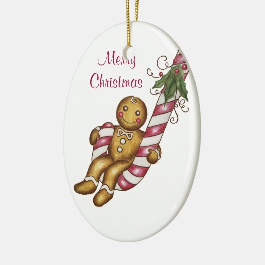 Gingerbread Man Candy Cane Ornament (Links)