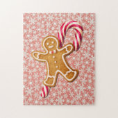 Gingerbread Man Candy Cane Snowflake Puzzle Art Legpuzzel (Verticaal)