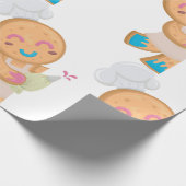 Gingerbread Man Chef met Spuitzak Cadeaupapier (Hoek)