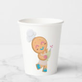 Gingerbread Man Chef met spuitzak Papieren Bekers (Voorkant)