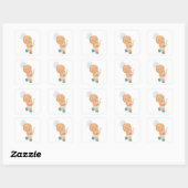 Gingerbread Man Chef met spuitzak Vierkante Sticker (Vel)