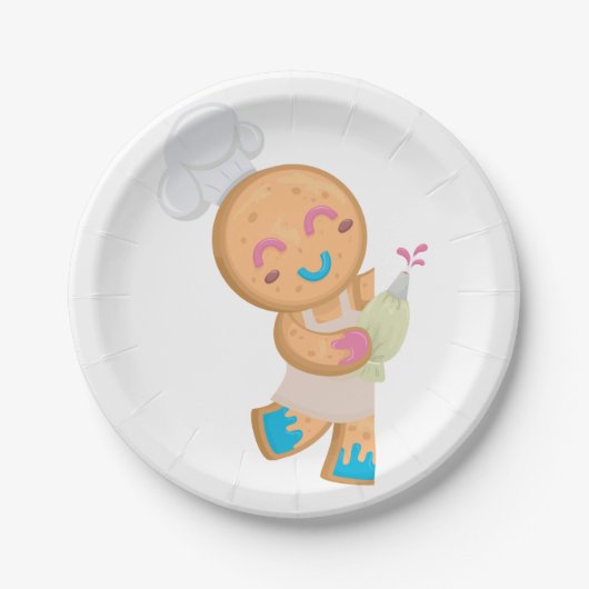 Gingerbread Man Chef Papieren Bordje (Voorkant)