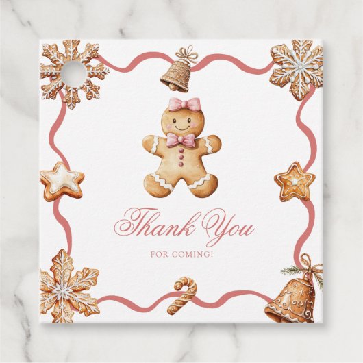 Gingerbread Man | Christmas Baby Shower Bedankjes Labels (Voorkant)
