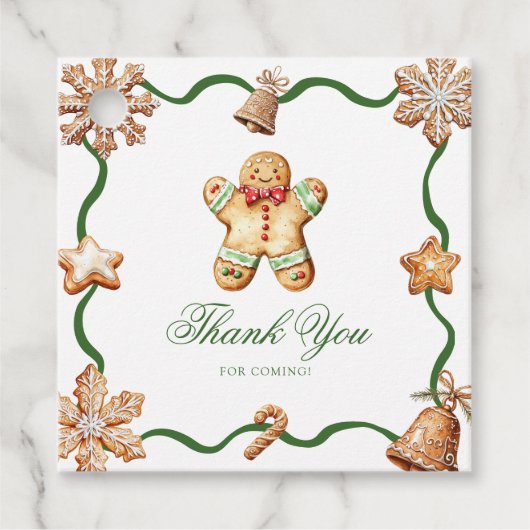 Gingerbread Man | Christmas Baby Shower Bedankjes Labels (Voorkant)