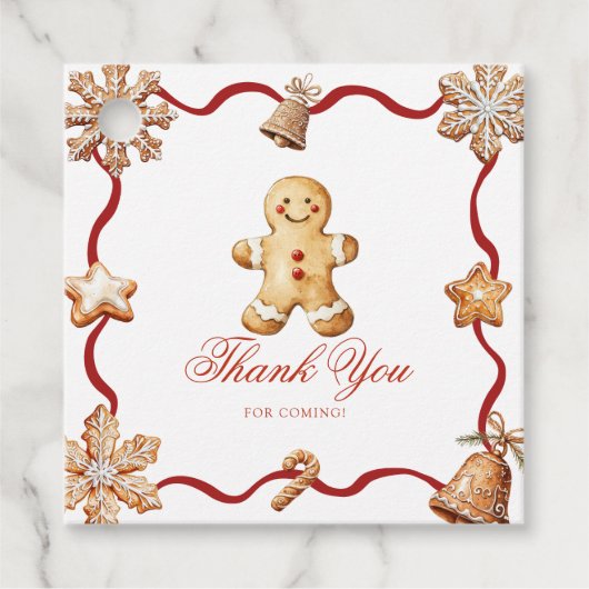 Gingerbread Man | Christmas Baby Shower  Bedankjes Labels (Voorkant)