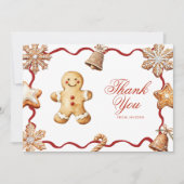 Gingerbread Man | Christmas Baby Shower  Bedankkaart (Voorkant)
