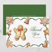 Gingerbread Man | Christmas Baby Shower  Bedankkaart (Voorkant / Achterkant)