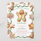 Gingerbread Man | Christmas Baby Shower   Kaart (Voorkant / Achterkant)