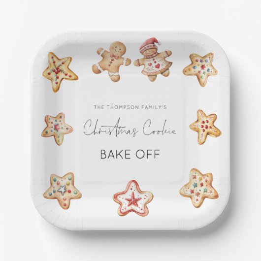 Gingerbread Man Christmas Cookie Bake Off Party Papieren Bordje (Voorkant)