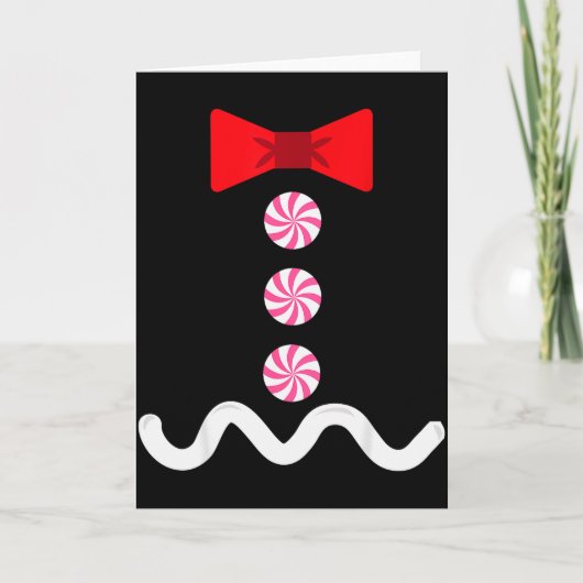 Gingerbread Man Christmas Costume Cookie Baking  Kaart (Voorkant)