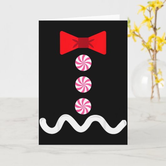 Gingerbread Man Christmas Costume Cookie Baking  Kaart (Gele Bloem)