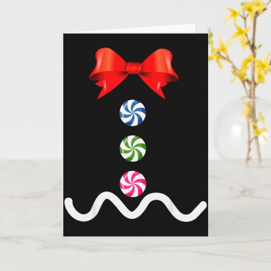 Gingerbread Man Christmas Costume Cookie Baking  Kaart (Gele Bloem)