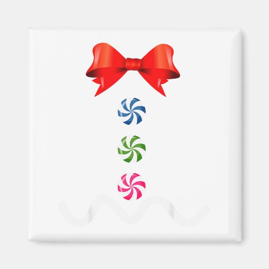 Gingerbread Man Christmas Costume Cookie Baking Magneet (Voorkant)