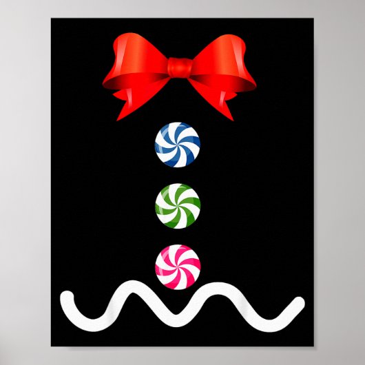 Gingerbread Man Christmas Costume Cookie Baking  Poster (Voorkant)