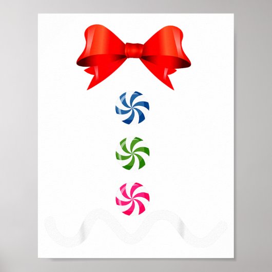 Gingerbread Man Christmas Costume Cookie Baking Poster (Voorkant)