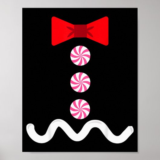 Gingerbread Man Christmas Costume Cookie Baking  Poster (Voorkant)