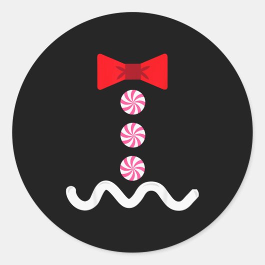 Gingerbread Man Christmas Costume Cookie Baking  Ronde Sticker (Voorkant)