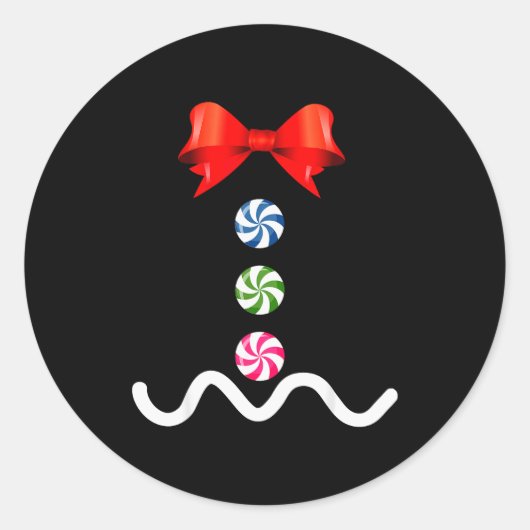 Gingerbread Man Christmas Costume Cookie Baking Ronde Sticker (Voorkant)