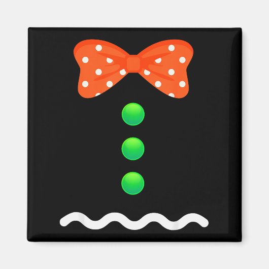 Gingerbread Man Christmas Costume For Kids & A Magneet (Voorkant)